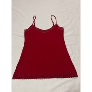 Vintage Loft Cami Y2k Tank Top Cami Lace Trim Adjustable Straps Size Small